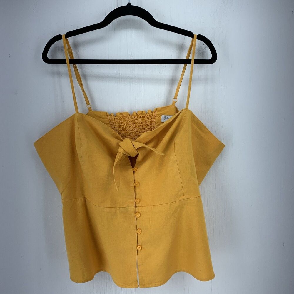 Sofia Jeans Womens 3XL‎ Cropped Knot Front Peplum Top Tank Cami Festival Boho